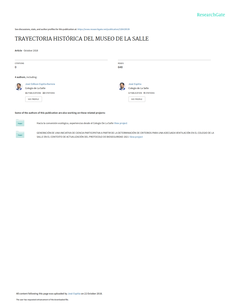 Trayectoria histórica del museo de la salle